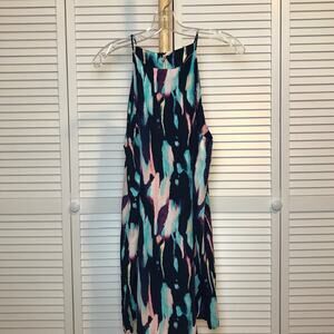 Tyche Geometric High Neck Sleeveless A-line Midi Dress L